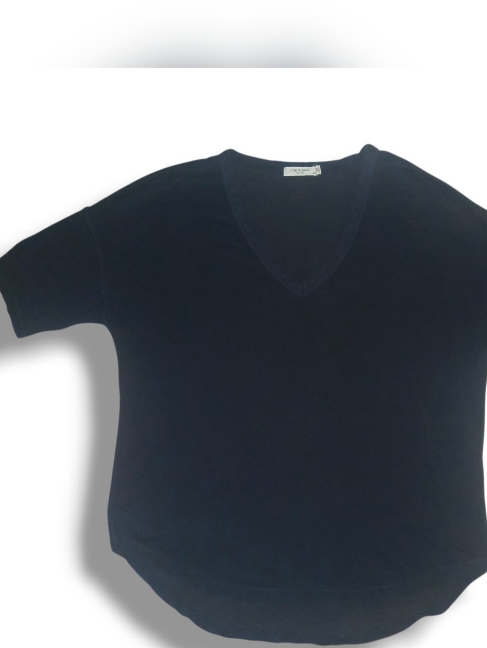 NWOT rag & bone Modal Slouchy Deep V-neck Distressed Tee, Size Small